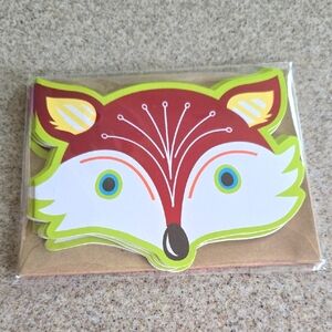 Set of 6 Fox Notecards - Blank Inside